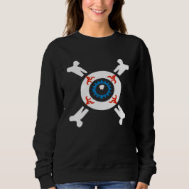Eyeball-and-crossbones voor donkere shirten trui