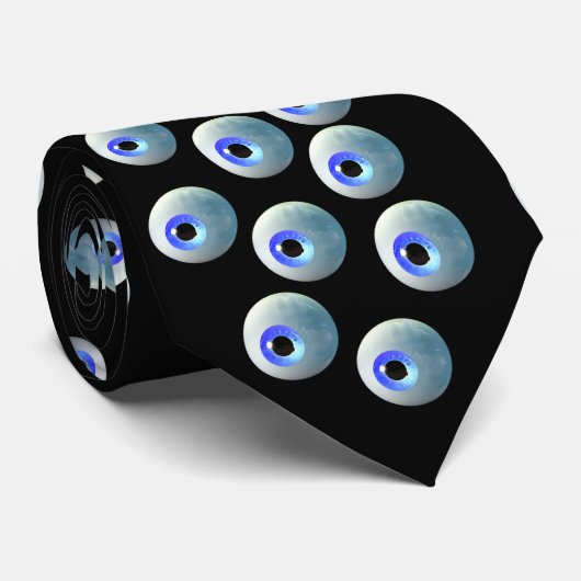 Eyeball Black Stropdas (Opgerold)