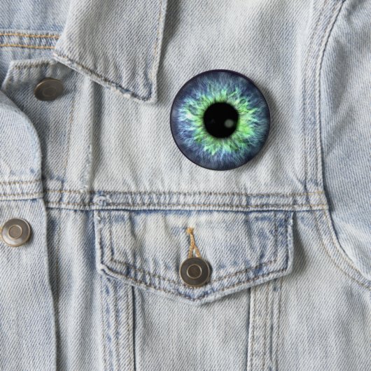 Eyeball Blue Green Gift  Ronde Button 5,7 Cm (In situ)