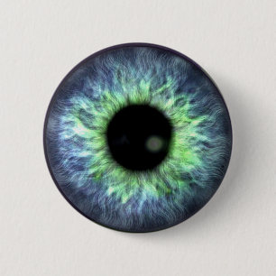 Eyeball Blue Green Gift  Ronde Button 5,7 Cm