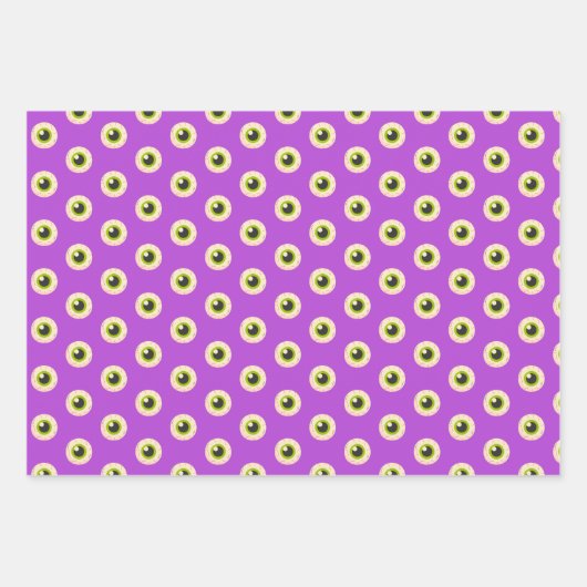 Eyeball Ghost Bat Spooky Schattige Halloween Patte Inpakpapier Vel (Voorkant 3)