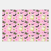 Eyeball Ghost Bat Spooky Schattige Halloween Patte Inpakpapier Vel (Voorkant)