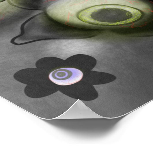 Eyeball Ghosts Creepy Gothic Halloween Art Poster (Hoek)