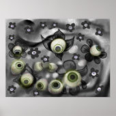 Eyeball Ghosts Creepy Gothic Halloween Art Poster (Voorkant)