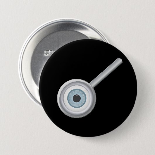 Eyeball in Button van vergrootglas (Voorkant /achterkant)