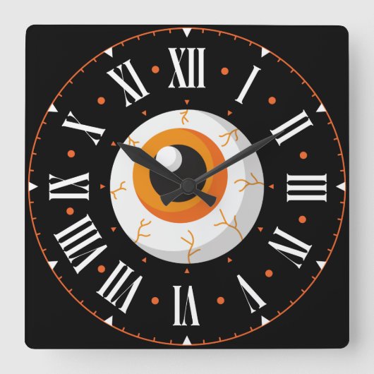 Eyeball Inside Roman Numerals Vierkante Klok (Voorkant)