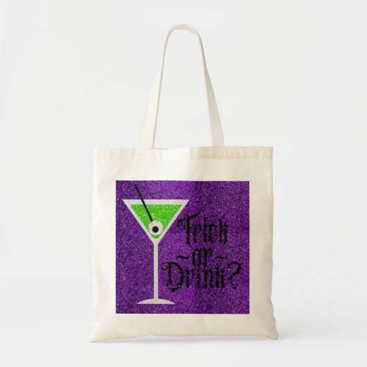 Eyeball Martini Halloween Trick of Drink Glitter Tote Bag (Voorkant)