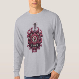 Eyeball Monster Sci-Fi Mutant Lange Mouw  T-shirt