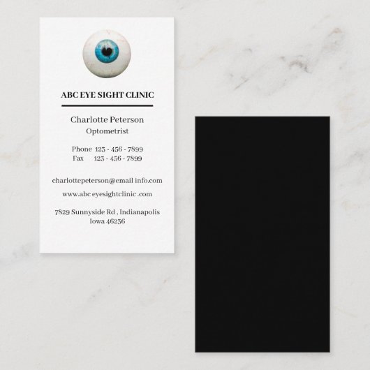 Eyeball Oftalmoloog — Optometrist Visitekaartje (Voorkant / Achterkant)