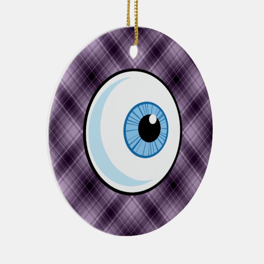 Eyeball; Paars Keramisch Ornament (Rechts)