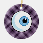 Eyeball; Paars Keramisch Ornament (Voorkant)
