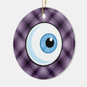 Eyeball; Paars Keramisch Ornament (Links)