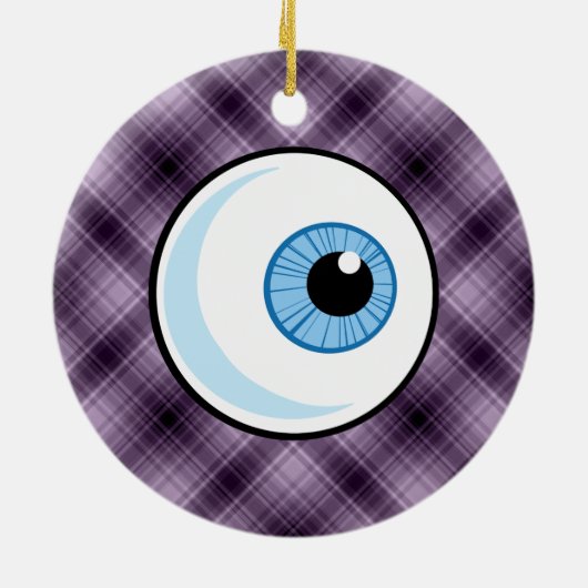 Eyeball; Paars Keramisch Ornament (Achterkant)