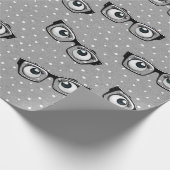 Eyebollen en glazen op poka Dots Cadeaupapier (Hoek)