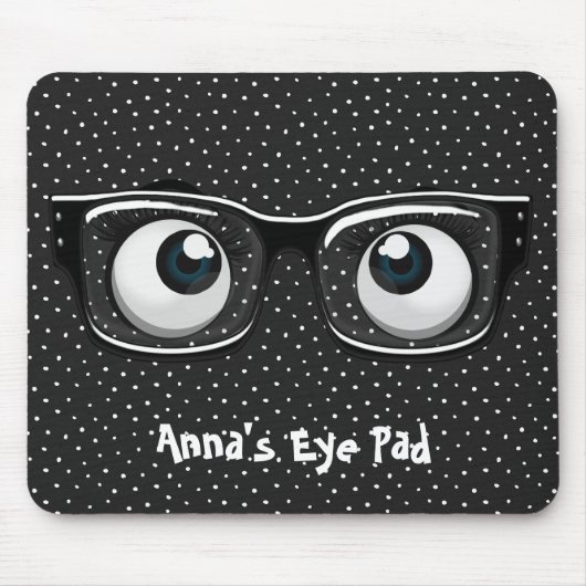 Eyebollen en glazen op poka Dots Muismat (Voorkant)