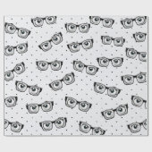 Eyebollen en glazen op poka Dots Wrapping Paper Cadeaupapier (Vlak)