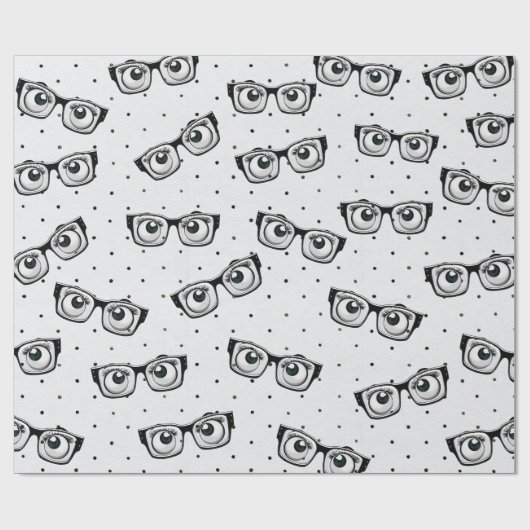 Eyebollen en glazen op poka Dots Wrapping Paper Cadeaupapier (Vlak)