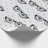 Eyebollen en glazen op poka Dots Wrapping Paper Cadeaupapier (Hoek)
