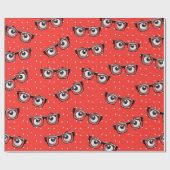 Eyebollen en glazen op poka Dots Wrapping Paper Cadeaupapier (Vlak)