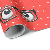 Eyebollen en glazen op poka Dots Wrapping Paper Cadeaupapier (Rol Hoek)