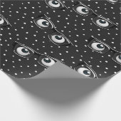 Eyebollen en glazen op poka Dots Wrapping Paper Cadeaupapier (Hoek)