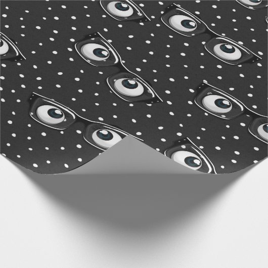 Eyebollen en glazen op poka Dots Wrapping Paper Cadeaupapier (Hoek)