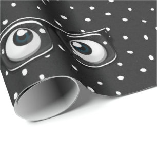 Eyebollen en glazen op poka Dots Wrapping Paper Cadeaupapier