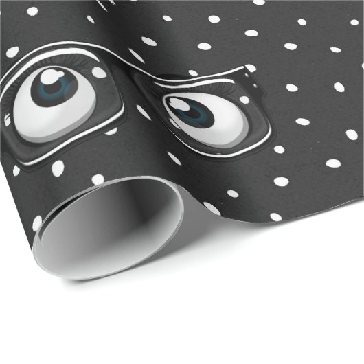 Eyebollen en glazen op poka Dots Wrapping Paper Cadeaupapier (Rol Hoek)