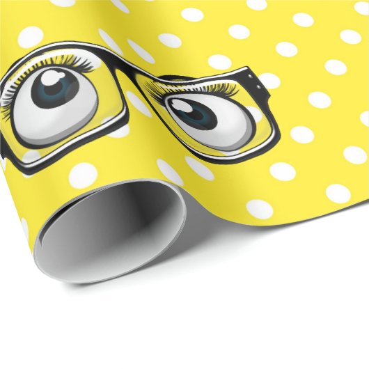 Eyebollen en glazen op poka Dots Wrapping Paper Cadeaupapier (Rol Hoek)
