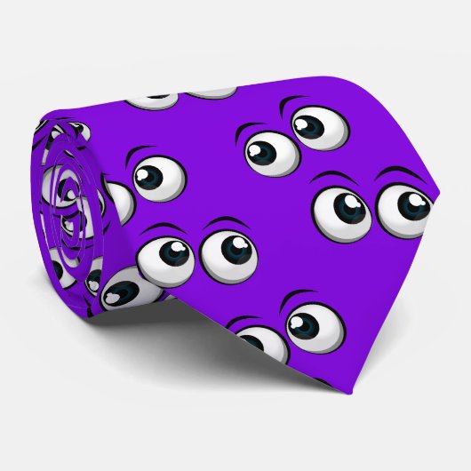 Eyebollen op Paars Stropdas (Opgerold)