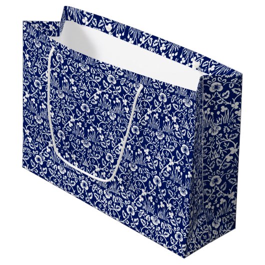 Eyebright Pattern, William Morris Large Gift Bag Groot Cadeauzakje (Voorkant Gekanteld)