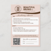 Eyebrow Aftercare & Appointherinnering Enclosure Informatiekaartje (Voorkant)