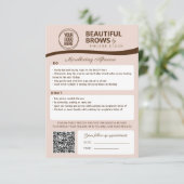 Eyebrow Aftercare & Appointherinnering Enclosure Informatiekaartje (Staand voorkant)