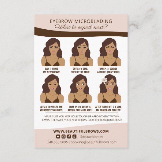 Eyebrow Aftercare & Appointherinnering Enclosure Informatiekaartje (Achterkant)