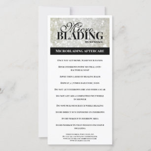 Eyebrow Aftercare Simple Black Platina Instruction Bedankkaart