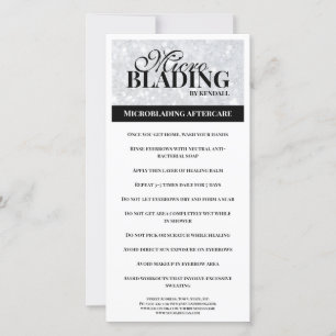 Eyebrow Aftercare Simple Black Silver Instruction Bedankkaart