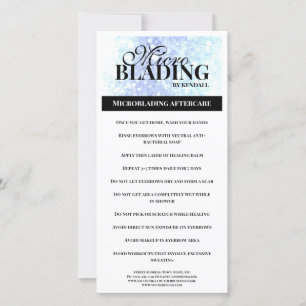 Eyebrow Aftercare Simple Black White Instruction Bedankkaart