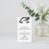 Eyebrow en Lash Extension Coupon Korting Visitekaartje (Staand voorkant)