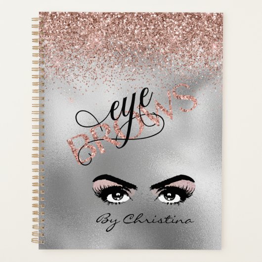 Eyebrow handgeschreven Roos Gold Threading Waxing Planner (Voorkant)