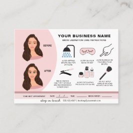Eyebrow laminaat Instructies voor nazorg Visitekaartje