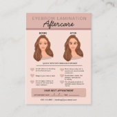 Eyebrow laminaat Instructies voor nazorg Visitekaartje (Voorkant)