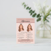 Eyebrow laminaat Instructies voor nazorg Visitekaartje (Staand voorkant)