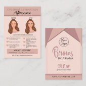 Eyebrow laminaat Instructies voor nazorg Visitekaartje (Voorkant / Achterkant)