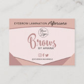 Eyebrow laminaat Instructies voor nazorg Visitekaartje (Achterkant)