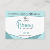 Eyebrow laminaat Instructies voor nazorg Visitekaartje (Achterkant)