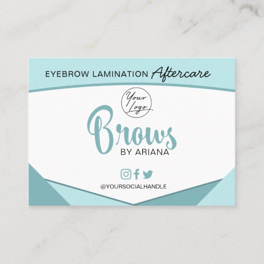 Eyebrow laminaat Instructies voor nazorg Visitekaartje (Achterkant)
