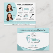 Eyebrow laminaat Instructies voor nazorg Visitekaartje (Voorkant / Achterkant)