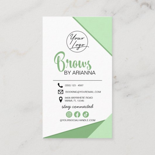 Eyebrow Lamination Instructions Business Visitekaartje (Achterkant)