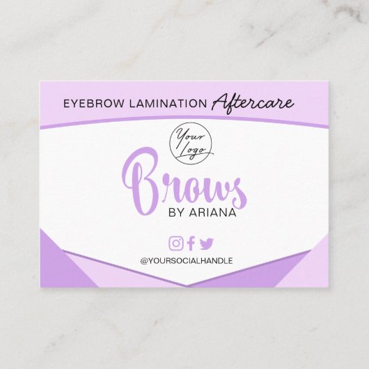 Eyebrow Lamination Instructions Business Visitekaartje (Achterkant)