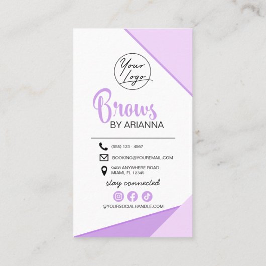 Eyebrow Lamination Instructions Business Visitekaartje (Achterkant)